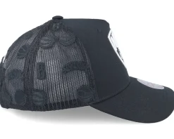Brooklyn Nets Monogram Black A-frame Trucker - Mitchell & Ness