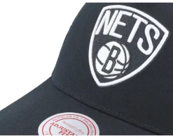 Brooklyn Nets Monogram Black A-frame Trucker - Mitchell & Ness