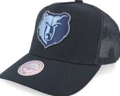 Brooklyn Nets Monogram Black A-frame Trucker - Mitchell & Ness