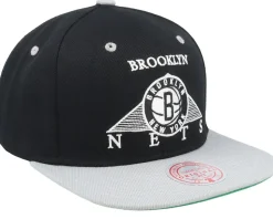 Brooklyn Nets Monument Black/Grey Snapback - Mitchell & Ness