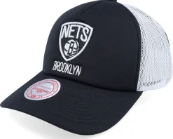 Brooklyn Nets Off The Backboard Black/White Trucker - Mitchell & Ness