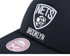 Brooklyn Nets Off The Backboard Black/White Trucker - Mitchell & Ness
