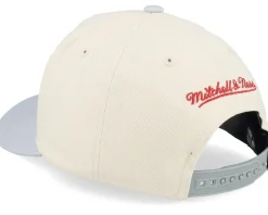 Brooklyn Nets Off White/Grey/Red Uv A-frame Adjustable - Mitchell & Ness