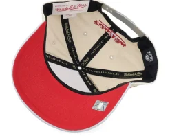 Brooklyn Nets Off White/Grey/Red Uv A-frame Adjustable - Mitchell & Ness