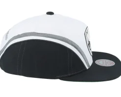 Brooklyn Nets Overhead White Snapback - Mitchell & Ness