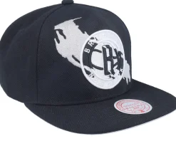 Brooklyn Nets Paint By Number Black Snapback - Mitchell & Ness