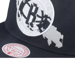 Brooklyn Nets Paint By Number Black Snapback - Mitchell & Ness