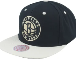 Brooklyn Nets Pin Drop Black/Stone Snapback - Mitchell & Ness