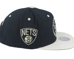 Brooklyn Nets Pin Drop Black/Stone Snapback - Mitchell & Ness