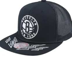 Brooklyn Nets Recharge Black Trucker - Mitchell & Ness