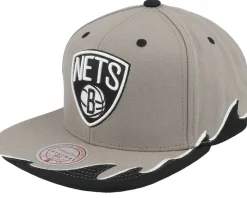 Brooklyn Nets Rising Tide Grey Snapback - Mitchell & Ness