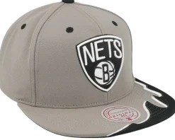 Brooklyn Nets Rising Tide Grey Snapback - Mitchell & Ness