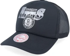 Brooklyn Nets Rock On Black Trucker - Mitchell & Ness