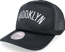 Brooklyn Nets Satin Black Trucker - Mitchell & Ness