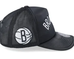 Brooklyn Nets Satin Black Trucker - Mitchell & Ness