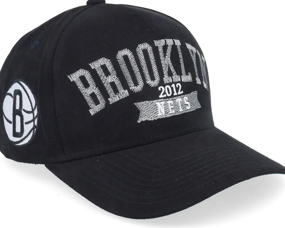 Brooklyn Nets Shady Suede Pro Black A-frame Adjustable - Mitchell & Ness