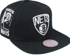 Brooklyn Nets Side Jam Black Snapback - Mitchell & Ness