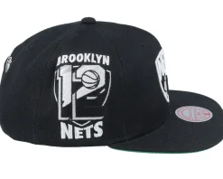Brooklyn Nets Side Jam Black Snapback - Mitchell & Ness