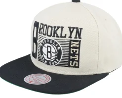 Brooklyn Nets Speed Zone Off White/Black Snapback - Mitchell & Ness