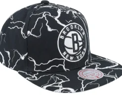 Brooklyn Nets Storm Season Black Snapback - Mitchell & Ness