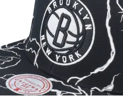 Brooklyn Nets Storm Season Black Snapback - Mitchell & Ness