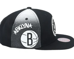 Brooklyn Nets Tapestry Black/White Snapback - Mitchell & Ness