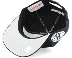 Brooklyn Nets Tapestry Black/White Snapback - Mitchell & Ness