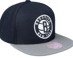 Brooklyn Nets Team 2 Tone 2.0 Black/Grey Snapback - Mitchell & Ness