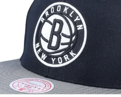 Brooklyn Nets Team 2 Tone 2.0 Black/Grey Snapback - Mitchell & Ness