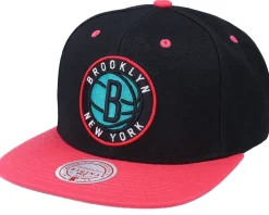 Brooklyn Nets Tone Santa Ana 2 Black/Pink Snapback - Mitchell & Ness
