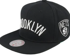 Brooklyn Nets Triple Play Black Snapback - Mitchell & Ness