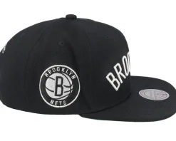 Brooklyn Nets Triple Play Black Snapback - Mitchell & Ness