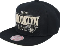 Brooklyn Nets With Love Black Snapback - Mitchell & Ness