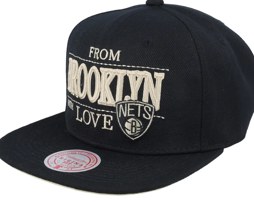 Brooklyn Nets With Love Black Snapback - Mitchell & Ness