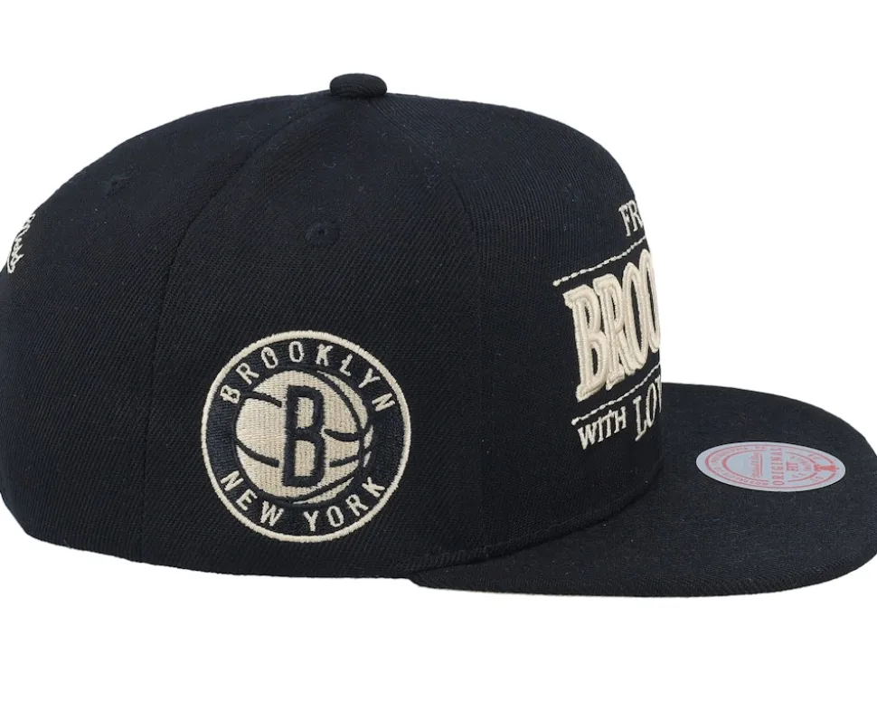 Brooklyn Nets With Love Black Snapback - Mitchell & Ness