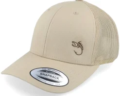 Brown Fish Hook Logo Khaki Trucker - Skillfish