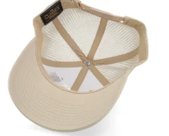 Brown Fish Hook Logo Khaki Trucker - Skillfish