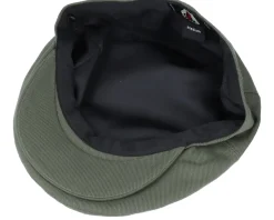 Brushed Cotton Olive Green Flat Cap - Jaxon & James