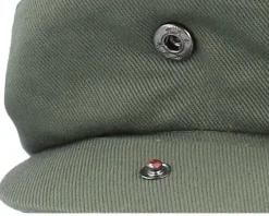 Brushed Cotton Olive Green Flat Cap - Jaxon & James