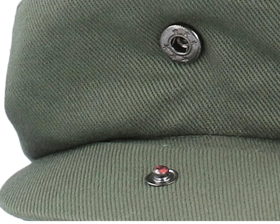 Brushed Cotton Olive Green Flat Cap - Jaxon & James