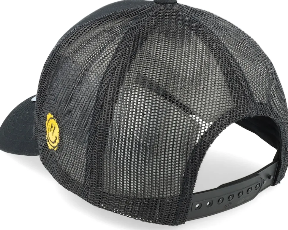 Bubblegum Smile Patch Black A-framed Trucker - Lucid Smile