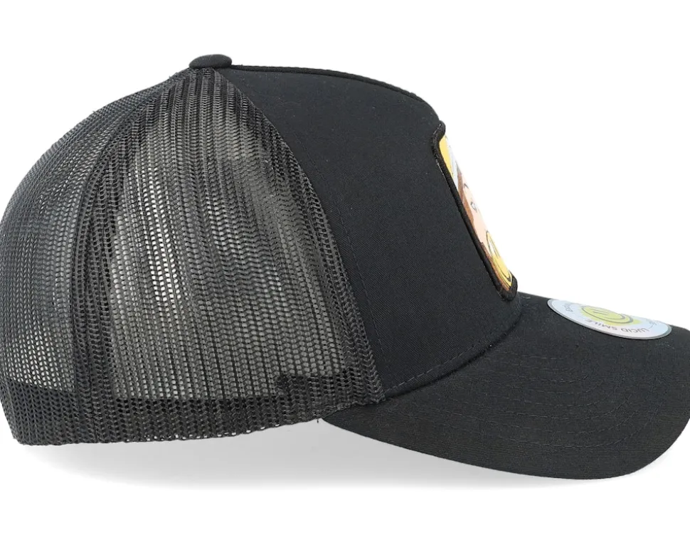 Bubblegum Smile Patch Black A-framed Trucker - Lucid Smile