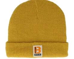 Builders Waffle Knit Beanie Yellow Cuff - Brixton