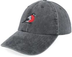 Bullfinch Bird Vintage Washed Black Dad Cap - Iconic