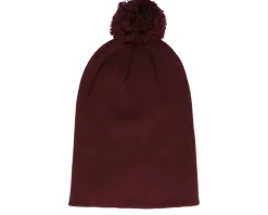 Burgundy Pom Blank Beanie - Beechfield