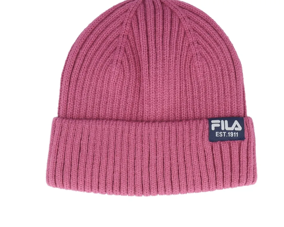 Butte Fisherman Beanie Flag Logo Red Violet Cuff - Fila