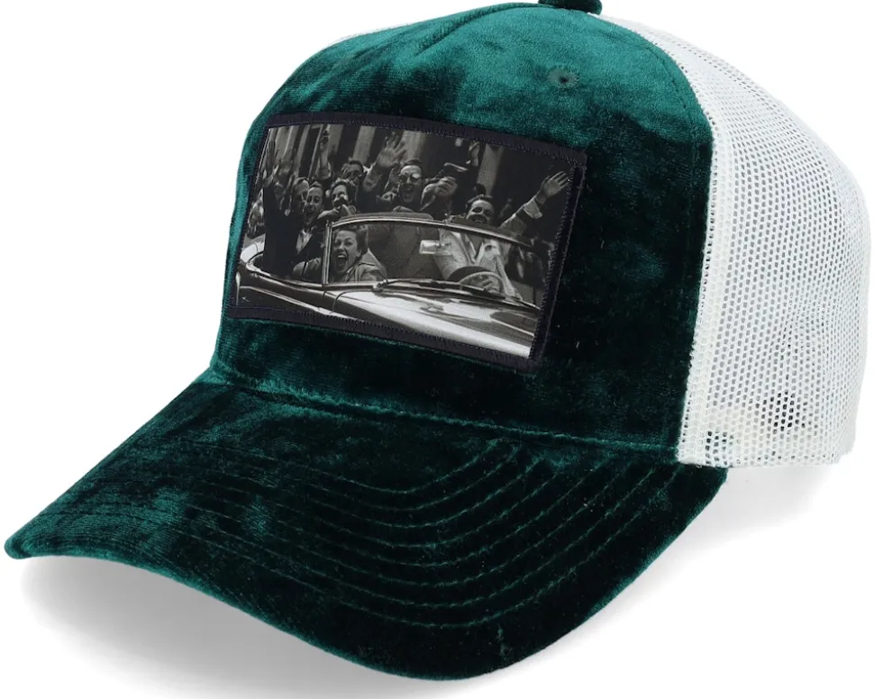 Cabriolet Party Green/Ivory Velvet Trucker - Public Domain