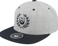 Caesar Logo Grey/Black Snapback - Bearded Man