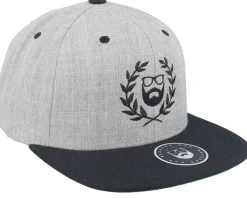 Caesar Logo Grey/Black Snapback - Bearded Man