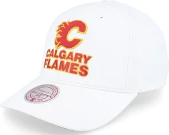 Calgary Flames All In Pro White Adjustable - Mitchell & Ness